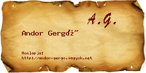 Andor Gergő névjegykártya